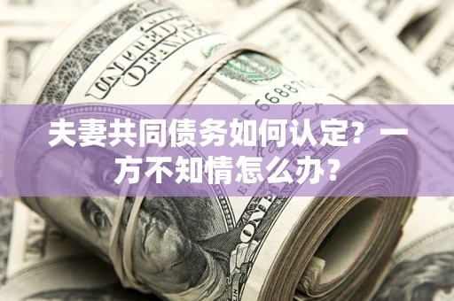 北京夫妻共同债务如何认定？一方不知情怎么办？