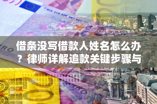 北京借条没写借款人姓名怎么办？律师详解追款关键步骤与证据链构建